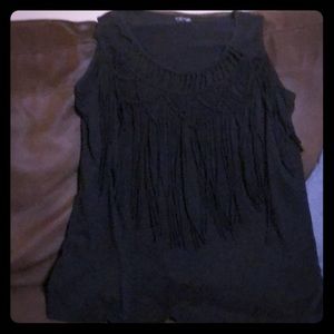 Ruff Hewn sleeveless fringe top size 1x wore once